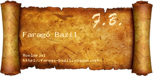 Faragó Bazil névjegykártya